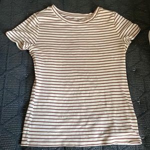 Stripped shirt.Brand: Time And Tru Size: small 4-6 Color: burnt orange and white